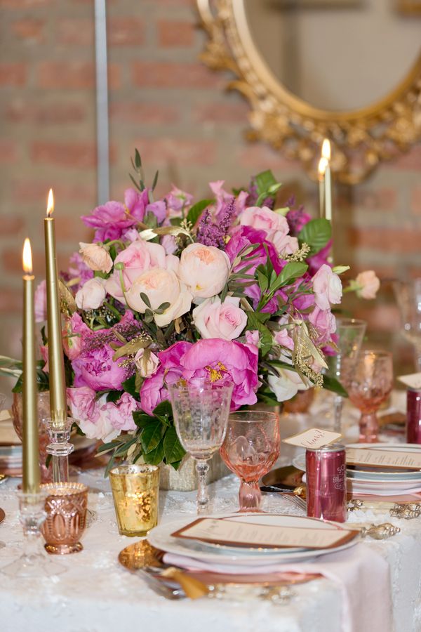 Pink Peony Filled Tabletop by Christine Janda Design + Events - www.theperfectpalette.com - Becky Brown Photography