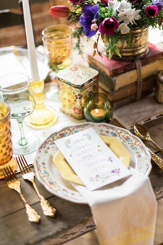 Jewel Tone Styled Shoot with Homespun Details - www.theperfectpalette.com - A.J. Dunlap Photography, C & D Events, Pine State Flowers