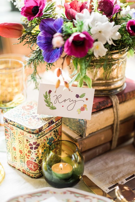 Jewel Tone Styled Shoot with Homespun Details - www.theperfectpalette.com - A.J. Dunlap Photography, C & D Events, Pine State Flowers
