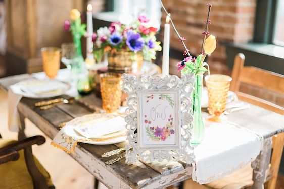 Jewel Tone Styled Shoot with Homespun Details - www.theperfectpalette.com - A.J. Dunlap Photography, C & D Events, Pine State Flowers