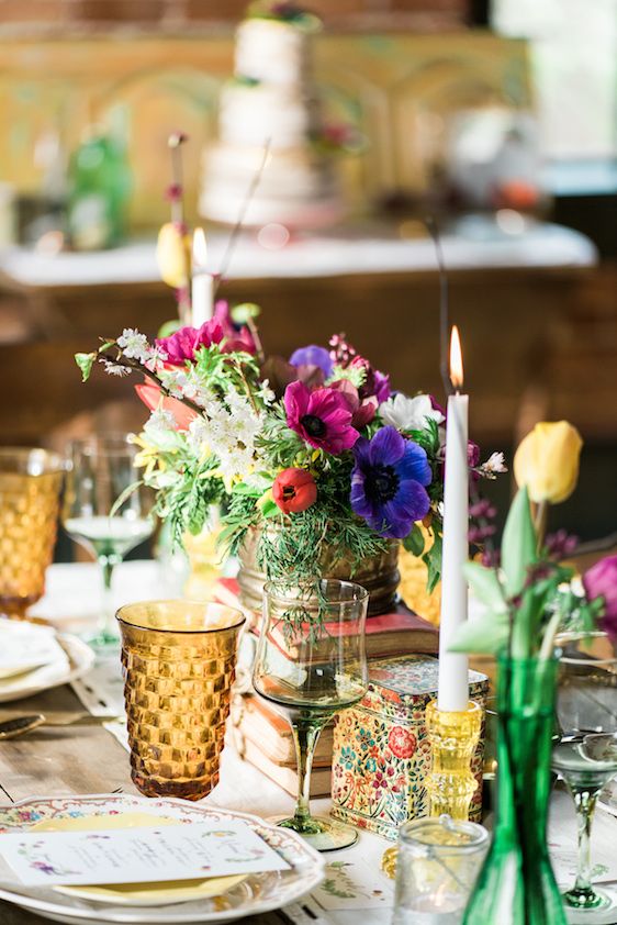 Jewel Tone Styled Shoot with Homespun Details - www.theperfectpalette.com - A.J. Dunlap Photography, C & D Events, Pine State Flowers