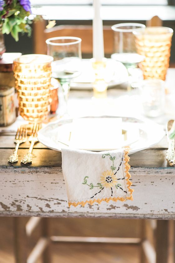 Jewel Tone Styled Shoot with Homespun Details - www.theperfectpalette.com - A.J. Dunlap Photography, C & D Events, Pine State Flowers