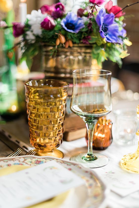 Jewel Tone Styled Shoot with Homespun Details - www.theperfectpalette.com - A.J. Dunlap Photography, C & D Events, Pine State Flowers