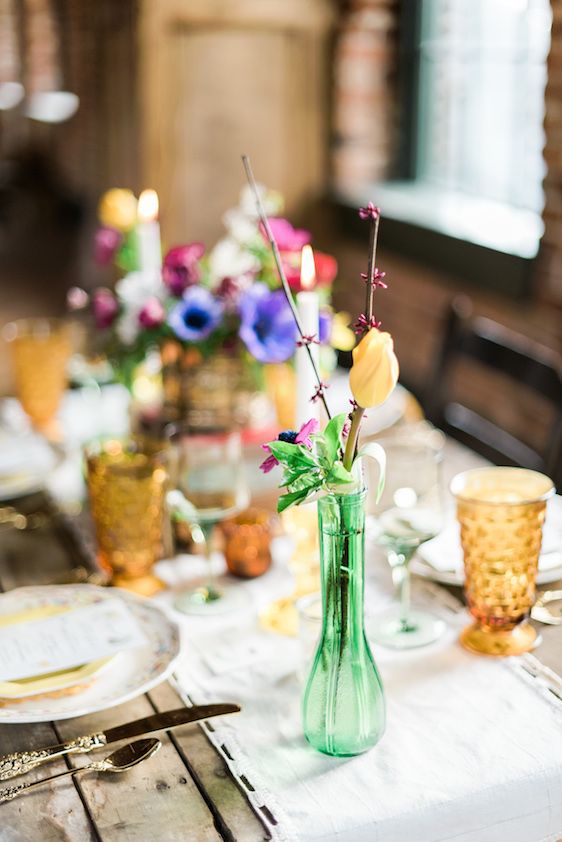 Jewel Tone Styled Shoot with Homespun Details - www.theperfectpalette.com - A.J. Dunlap Photography, C & D Events, Pine State Flowers