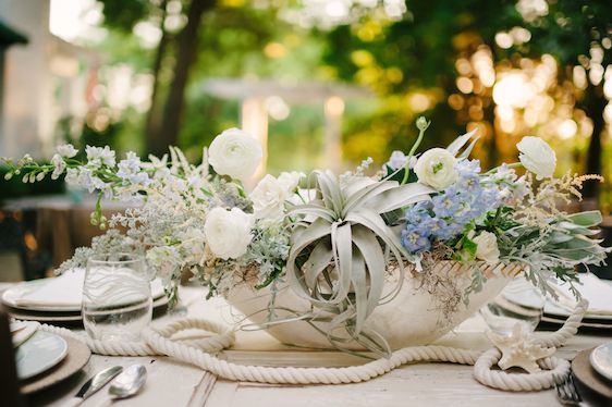 Coastal Chic Wedding Inspiration - www.theperfectpalette.com - Styled by The Perfect Palette, photos by Lauren Rae Photography, floral design by Bre Garvin of Juli Vaughn Designs