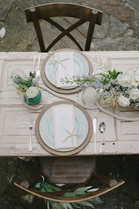 Coastal Chic Wedding Inspiration - www.theperfectpalette.com - Styled by The Perfect Palette, photos by Lauren Rae Photography, floral design by Bre Garvin of Juli Vaughn Designs