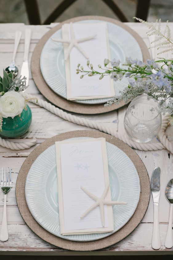 Coastal Chic Wedding Inspiration - www.theperfectpalette.com - Styled by The Perfect Palette, photos by Lauren Rae Photography, floral design by Bre Garvin of Juli Vaughn Designs