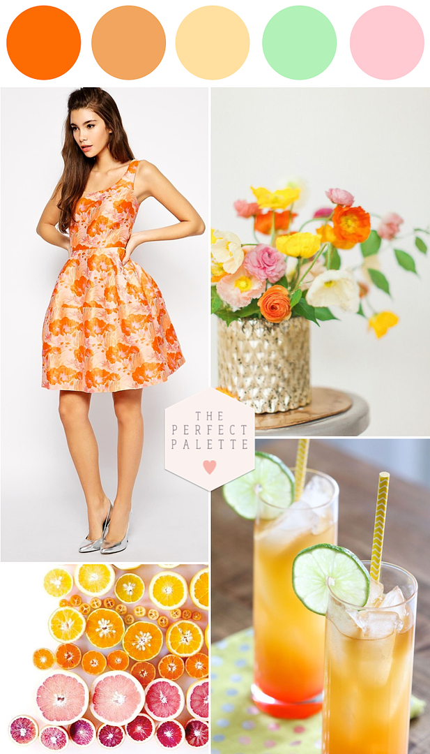 Citrus Inspired Wedding Color Palette! www.theperfectpalette.com - Color Ideas for Weddings + Parties!