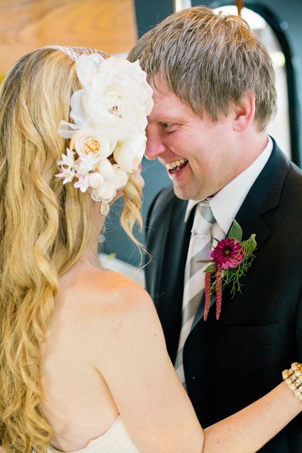 Loft Wedding in Pittsburgh | Megan and Erik - www.theperfectpalette.com - Photography by Betty Elaine, Event Planning by Hello Productions, florals by greenSinner