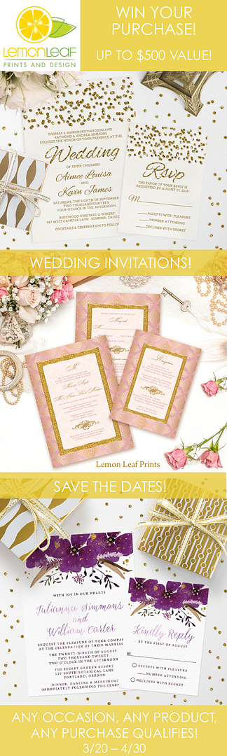 Lemon Leaf Prints and Designs Sweepstakes! www.theperfectpalette.com - Win Your Purchase - Up to $500 Value!