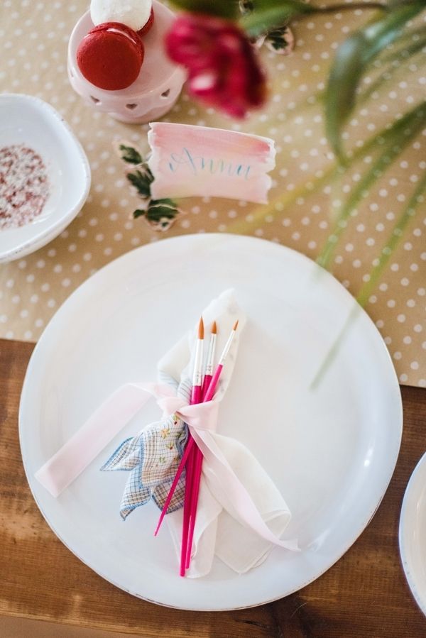 GALentine's Day Macaron Party with Your Besties! www.theperfectpalette.com - Love Be Photography, florals by SArias Creates, Hazy Skies Lettering