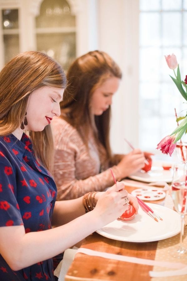 GALentine's Day Macaron Party with Your Besties! www.theperfectpalette.com - Love Be Photography, florals by SArias Creates, Hazy Skies Lettering