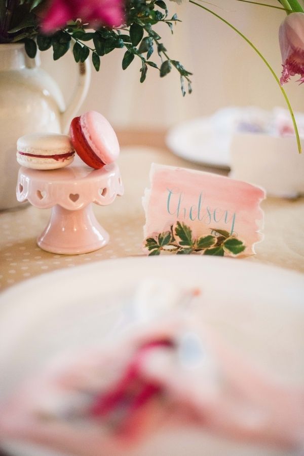 GALentine's Day Macaron Party with Your Besties! www.theperfectpalette.com - Love Be Photography, florals by SArias Creates, Hazy Skies Lettering