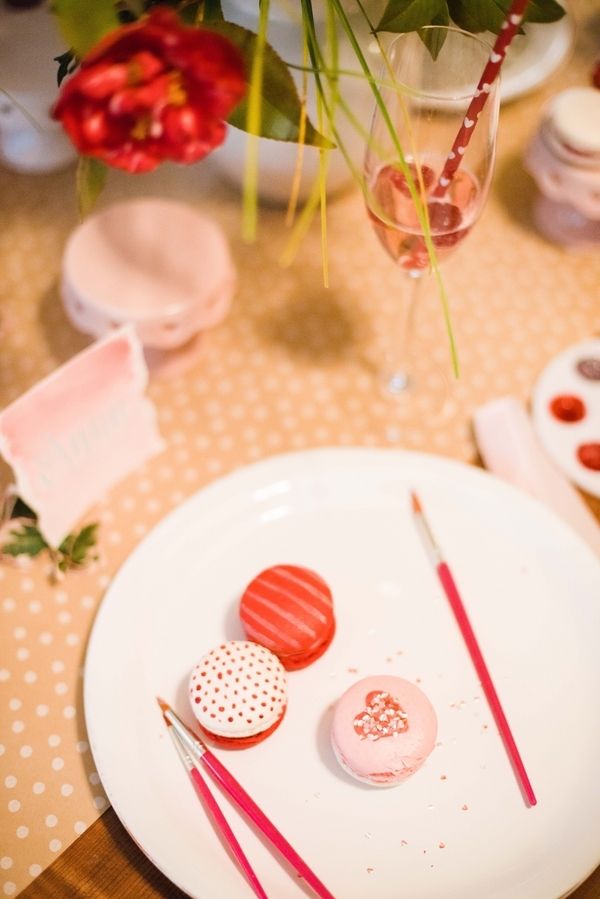 GALentine's Day Macaron Party with Your Besties! www.theperfectpalette.com - Love Be Photography, florals by SArias Creates, Hazy Skies Lettering