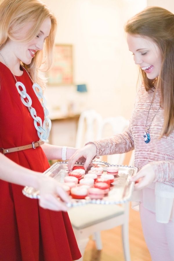 GALentine's Day Macaron Party with Your Besties! www.theperfectpalette.com - Love Be Photography, florals by SArias Creates, Hazy Skies Lettering