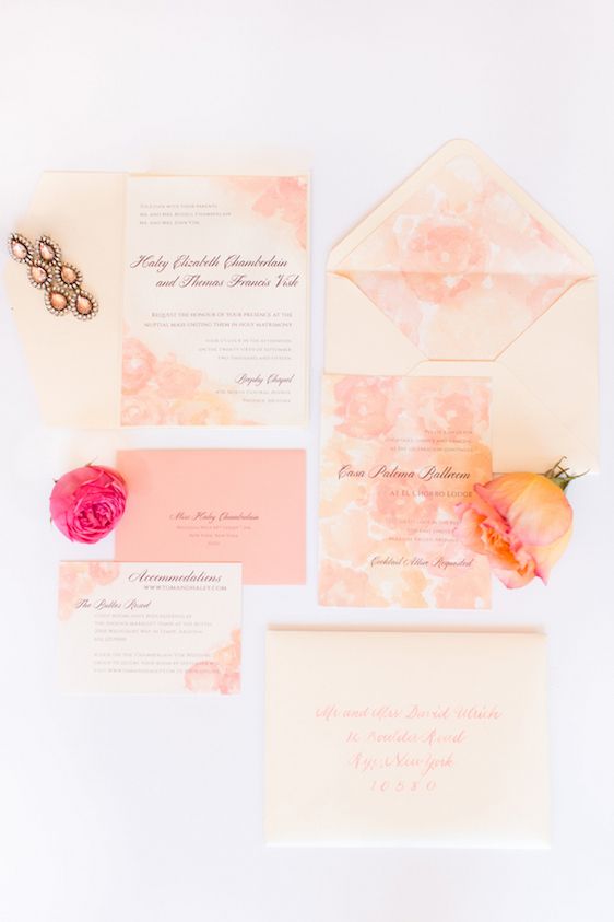  A Classic Wedding with A Coral and Pink Palette