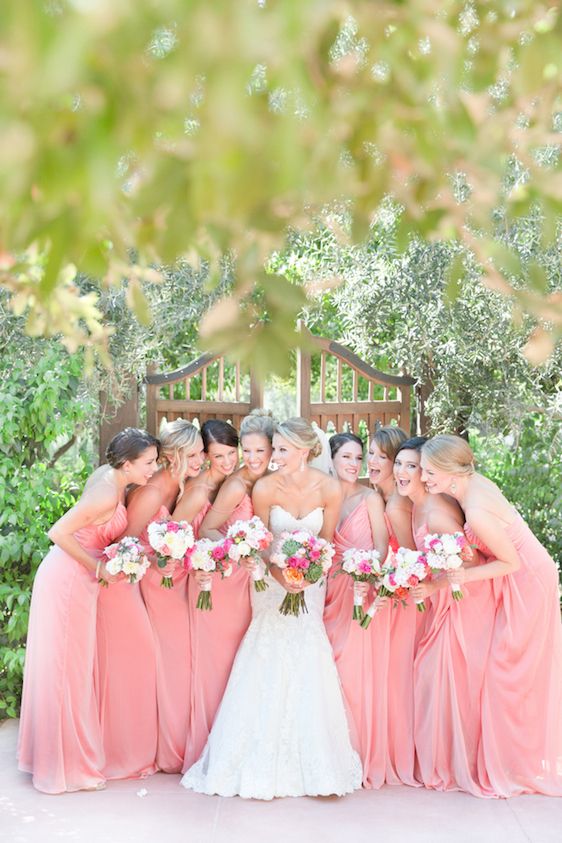  A Classic Wedding with A Coral and Pink Palette