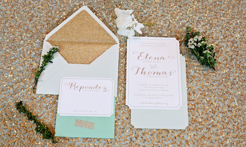 Mint and Gold Wedding Inspiration at the Biltmore Ballrooms - www.theperfectpalette.com - Lemiga Events, Melissa Prosser Photography