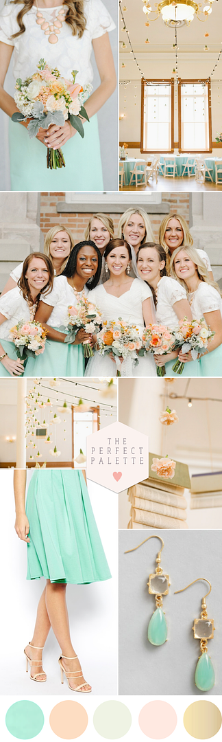 Peach and Mint: Color Palette Love - www.theperfectpalette.com - The Ultimate Wedding Color Blog