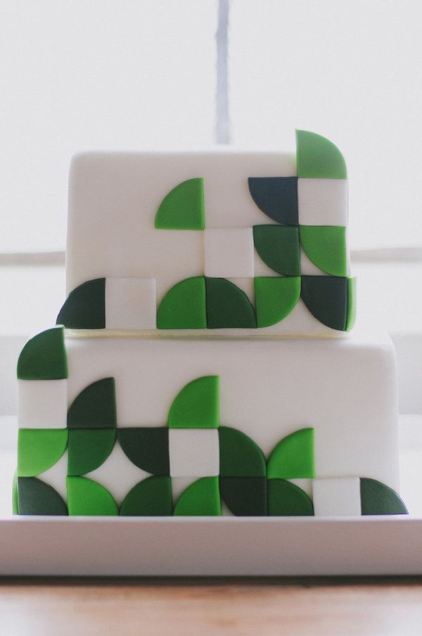 A Geometric & Modern Shoot: Styled at Ambient Plus Studios - www.theperfectpalette.com - Green and white color palette