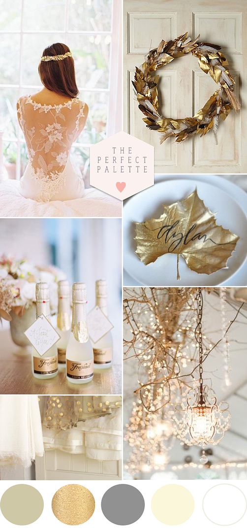 Golden Winter Wedding Ideas - www.theperfectpalette.com - Color Ideas for Weddings + Parties