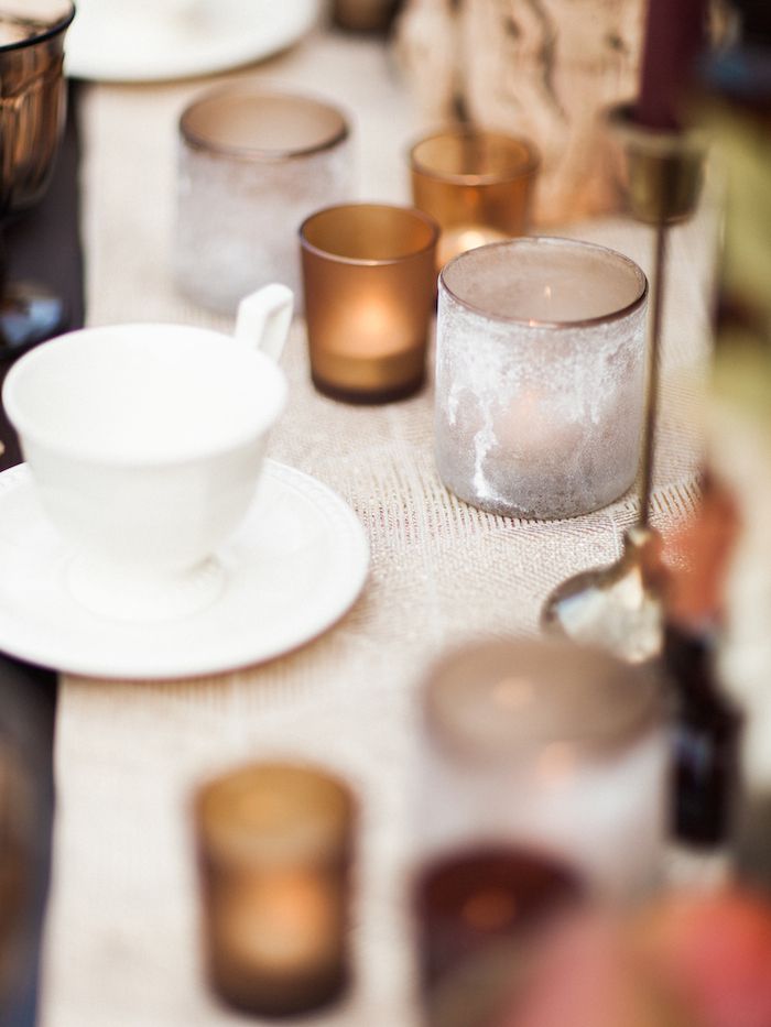 A Thanksgiving Tablescape Styled with Rich Warm Tones - www.theperfectpalette.com - Leslie Dawn Events + Megan Robinson Photography