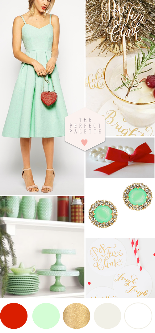 Mint Meets Candy Apple Red - www.theperfectpalette.co - A Holiday Inspired Party Palette