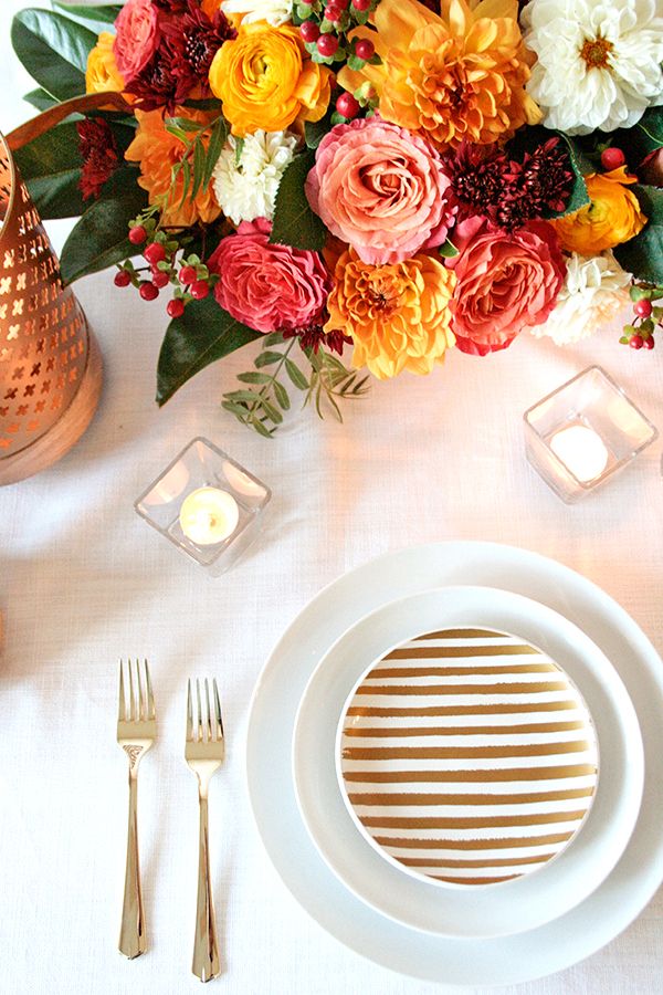 Modern Metallics Styled with Fall Colors - www.theperfectpalette.com - Color ideas for weddings + parties