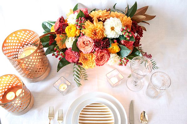 Modern Metallics Styled with Fall Colors - www.theperfectpalette.com - Color ideas for weddings + parties