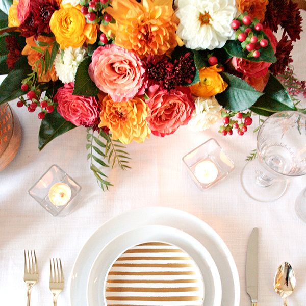 Modern Metallics Styled with Fall Colors - www.theperfectpalette.com - Color ideas for weddings + parties