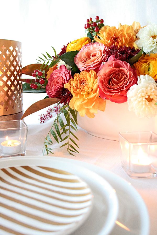 Modern Metallics Styled with Fall Colors - www.theperfectpalette.com - Color ideas for weddings + parties