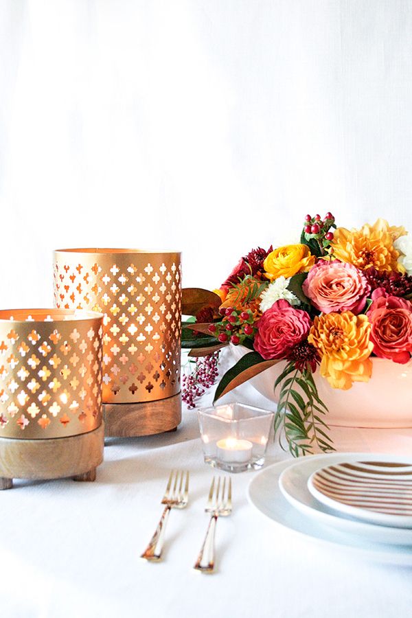 Modern Metallics Styled with Fall Colors - www.theperfectpalette.com - Color ideas for weddings + parties