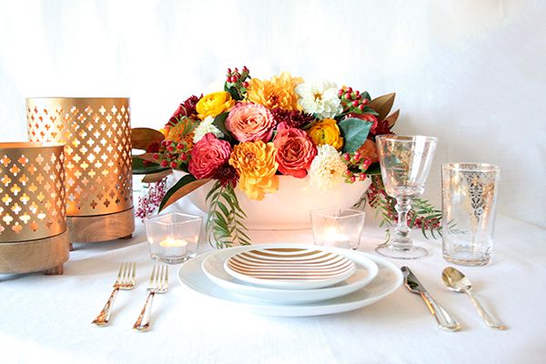 Modern Metallics Styled with Fall Colors - www.theperfectpalette.com - Color ideas for weddings + parties