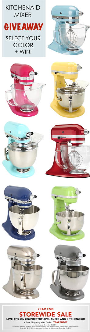 It's a Giveaway! KitchenAid Artisan Stand Mixers! Enter here: www.theperfectpalette.com - Win 1 of 5! 