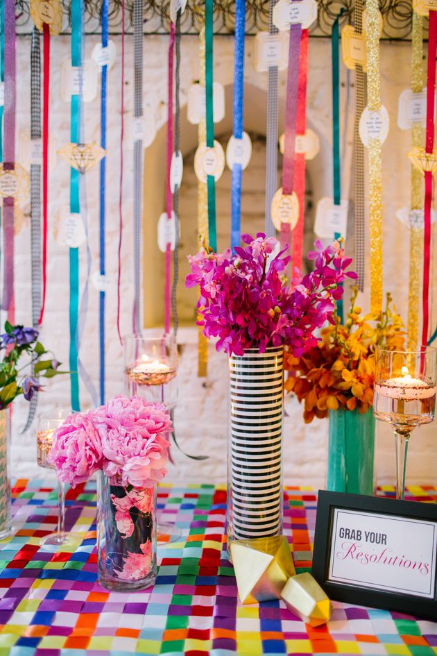 Colorful Kate Spade Inspired NYE Ideas - www.theperfectpalette.com - Caitlin Thomas Photography, {SHE} Shayla Hawkins Events