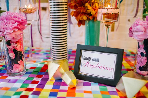 Colorful Kate Spade Inspired NYE Ideas - www.theperfectpalette.com - Caitlin Thomas Photography, {SHE} Shayla Hawkins Events