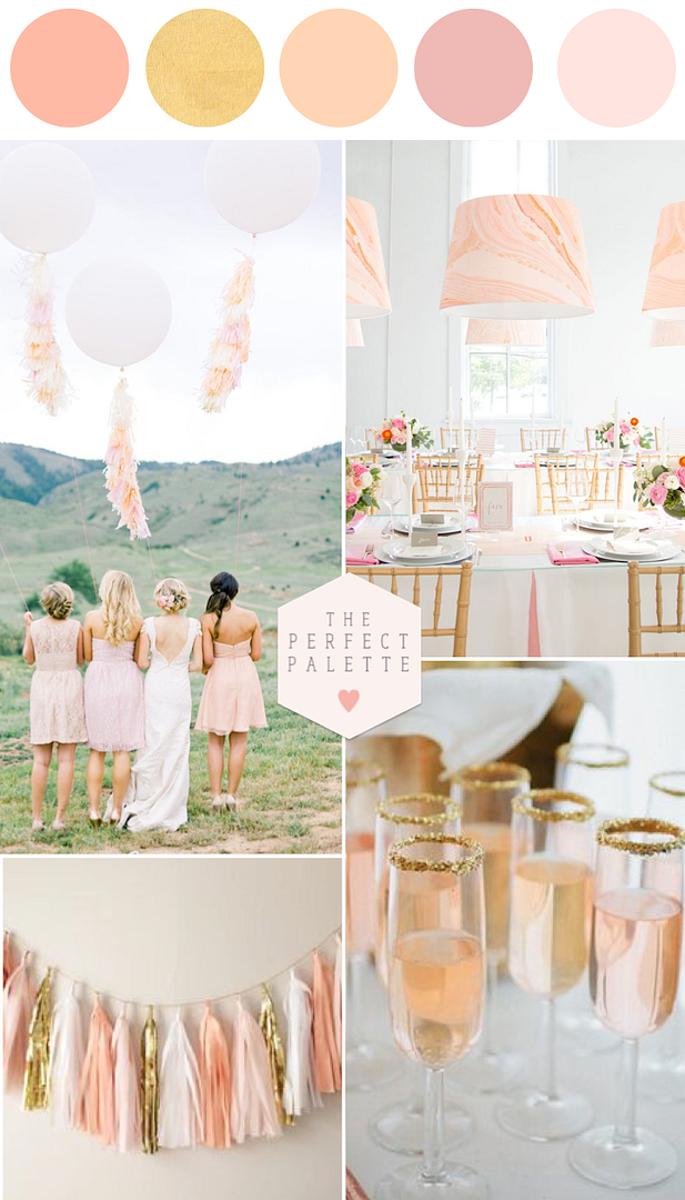 Pretty peach Wedding Inspiration - www.theperfectpalette.com - Color Ideas for Weddings + Parties