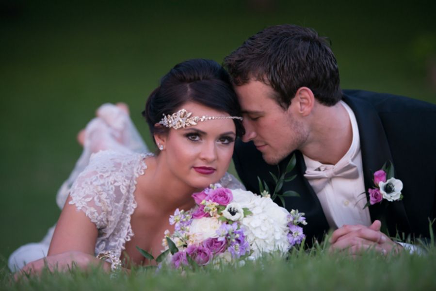 Vintage Glam Wedding Inspiration www.theperfectpalette.com - Lavender and Gold Details - Jessica yates Photography, He Loves Me Flowers, Cake by Celebrations by Sonja