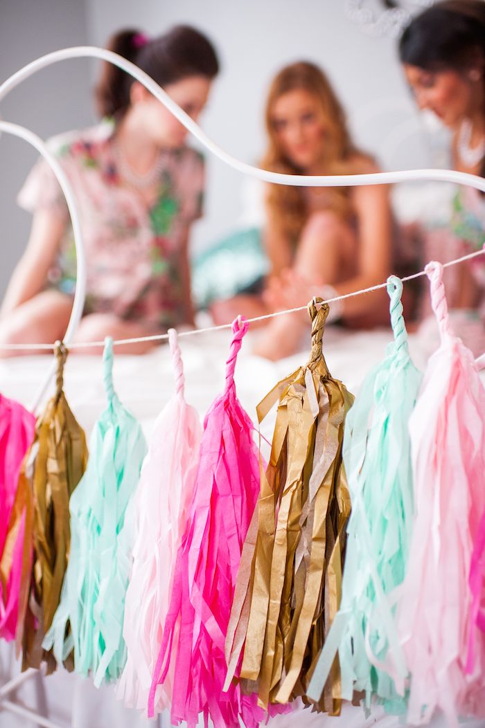 'Will You Be My Bridesmaid?' Slumber Party! www.theperfectpalette.com - Katherine Henry Boudoir, Making Me Events, Blush Paper Co.
