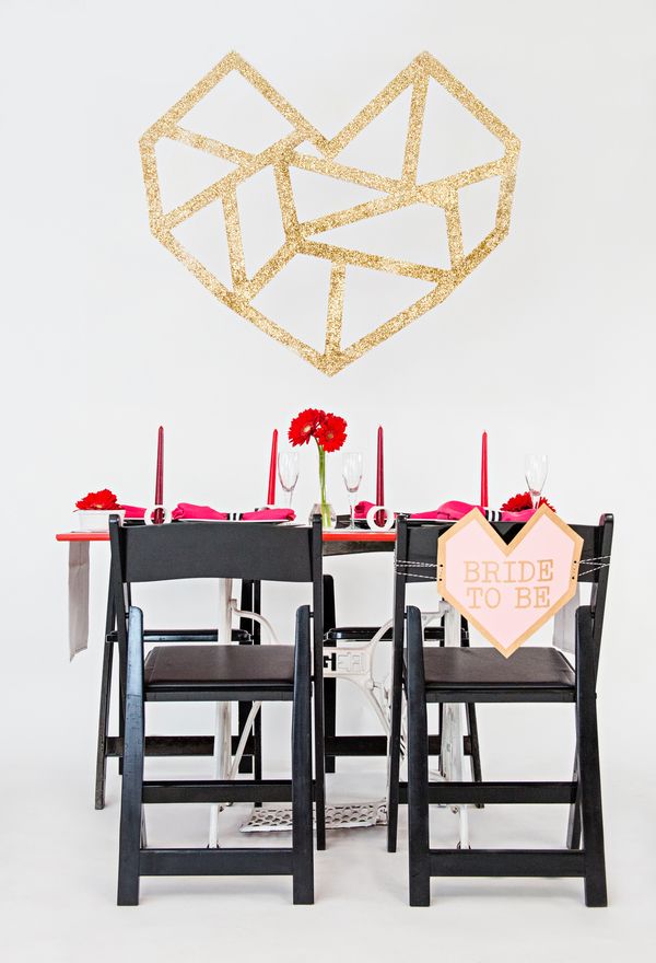 A Chic + Modern Valentine's Day Bridal Shower - www.theperfectpalette.com - Photo La Vie, Dainty Dahlias Events, Lane Love Design