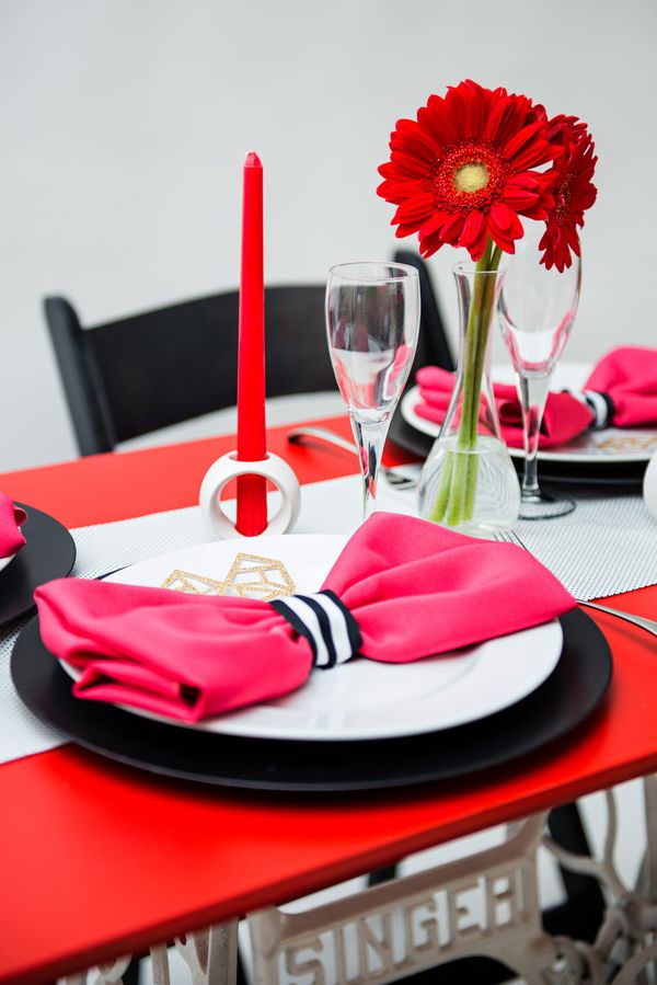 A Chic + Modern Valentine's Day Bridal Shower - www.theperfectpalette.com - Photo La Vie, Dainty Dahlias Events, Lane Love Design