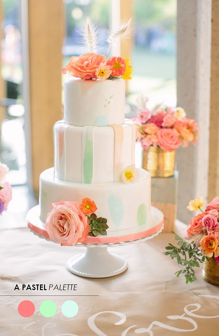 10 Color Inspiring Wedding Cakes - www.theperfectpalette.com - Color Ideas for Weddings + Parties