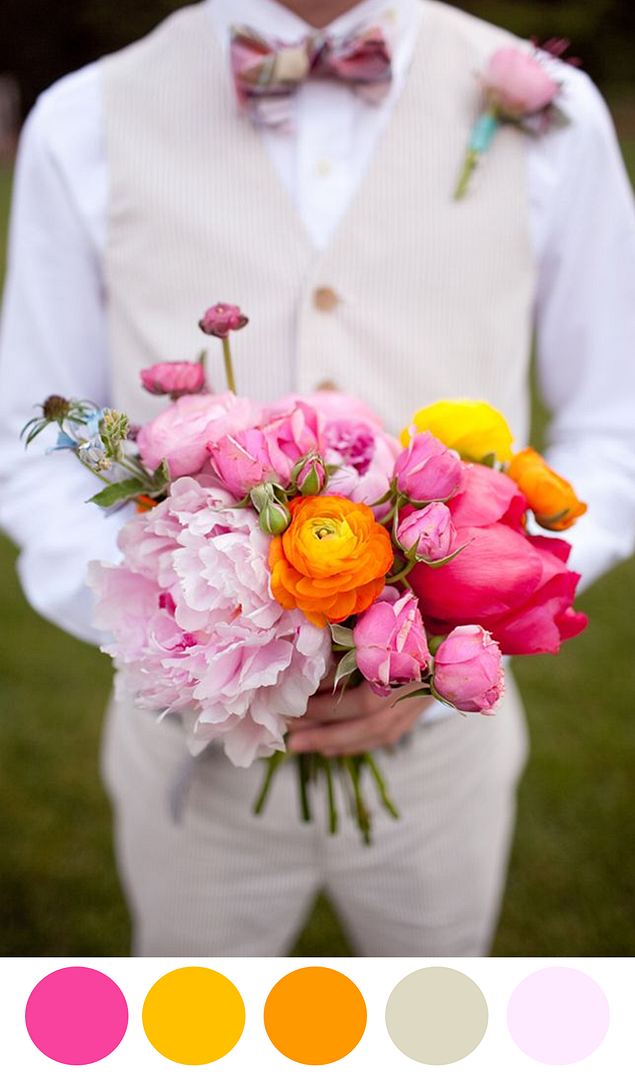 10 Colorful Bouquets for Your Wedding Day - www.theperfectpalette.com - Color Ideas for Weddings + Parties