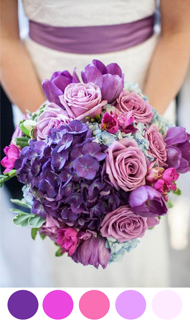 10 Colorful Bouquets for Your Wedding Day - www.theperfectpalette.com - Color Ideas for Weddings + Parties