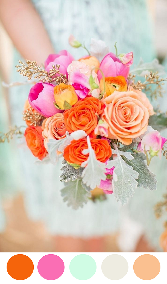 10 Colorful Bouquets for Your Wedding Day - www.theperfectpalette.com - Color Ideas for Weddings + Parties