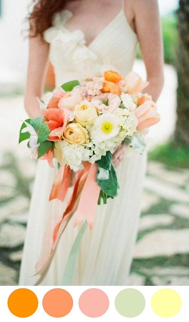 10 Colorful Bouquets for Your Wedding Day - www.theperfectpalette.com - Color Ideas for Weddings + Parties