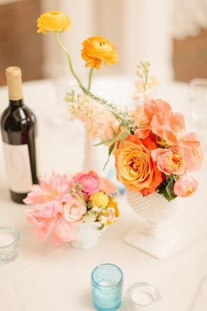 Wedding Colors: Aqua + Peach - www.theperfectpalette.com - Color Ideas for Weddings + Parties