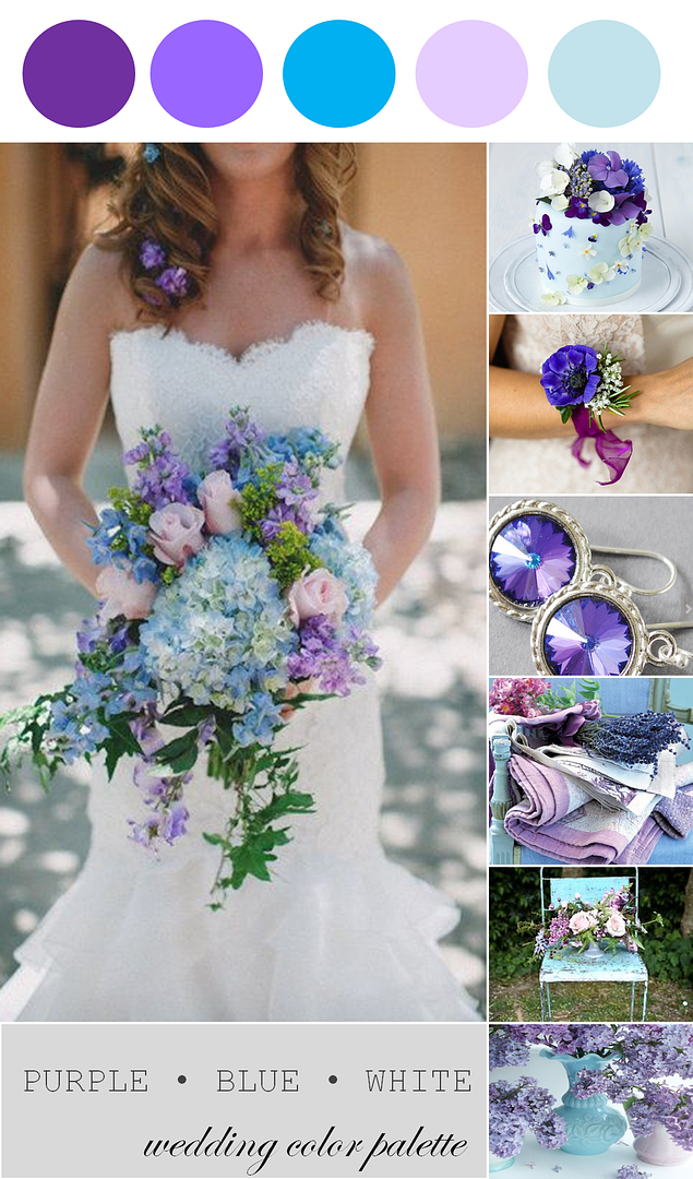 Wedding Color Palette | Purple, Blue and White - www.theperfectpalette.com - Color Ideas for Weddings + Parties