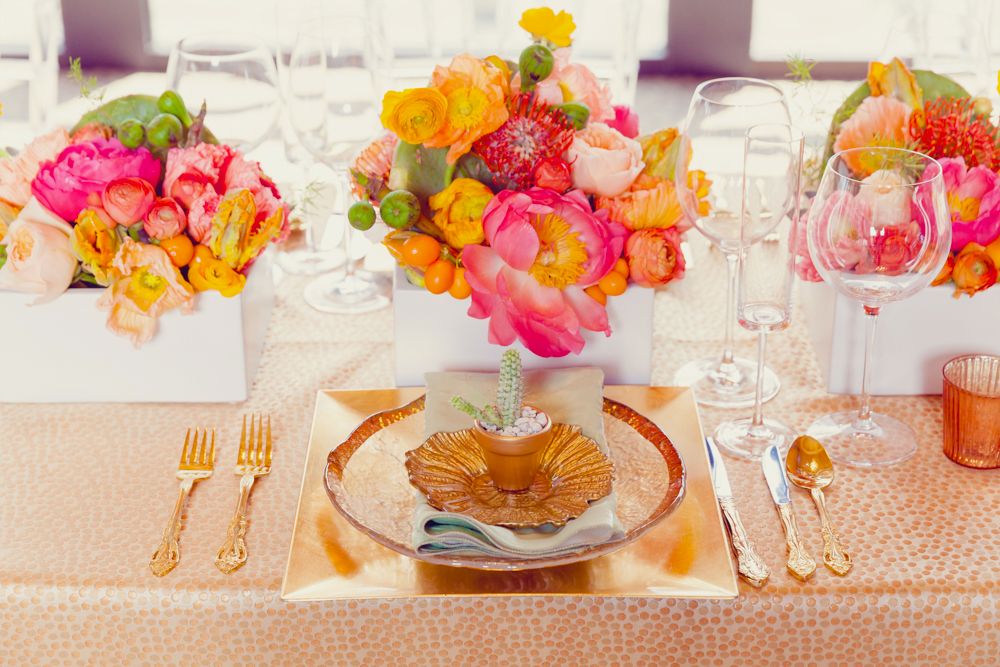 Urban Palm Springs Styled Shoot - www.theperfectpalette.com - Beautiful Tablescape - Whimsy Events & Design, Forever Bride, Noah's Ark Photography