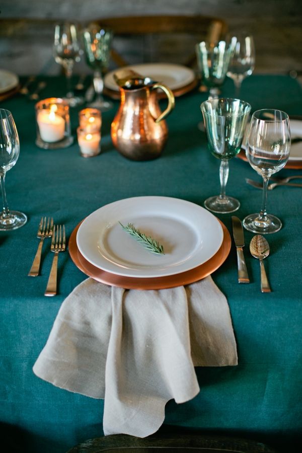 Teal + Bronze: Fall Wedding Ideas - www.theperfectpalette.com - Color Ideas for Weddings + Parties
